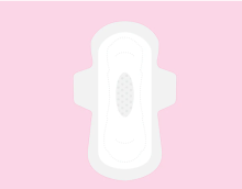 Graphically illustrated image of pad on pink background. 