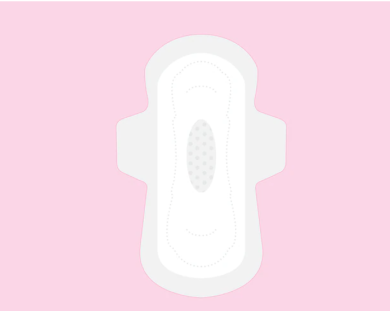 Graphically illustrated pad with pink background