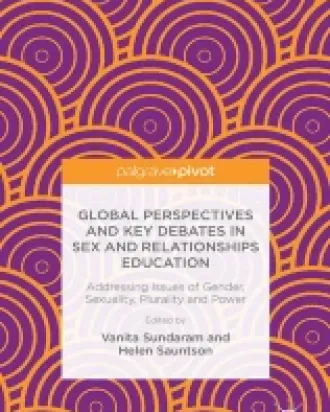 purple and orange swirl journal cover of glbal perspectives and key debates in sex and relationships education